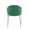 Modern Upholstered Dining Chair With Gold Metal Frame - Emerald / Gold - Image 8