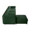 Modular Sectional Sofa With Storage Cylindrical Backrest And Armrests Deep Comfortable Seating Chenille 4 Seat L Shaped Sofa - Green - Image 21