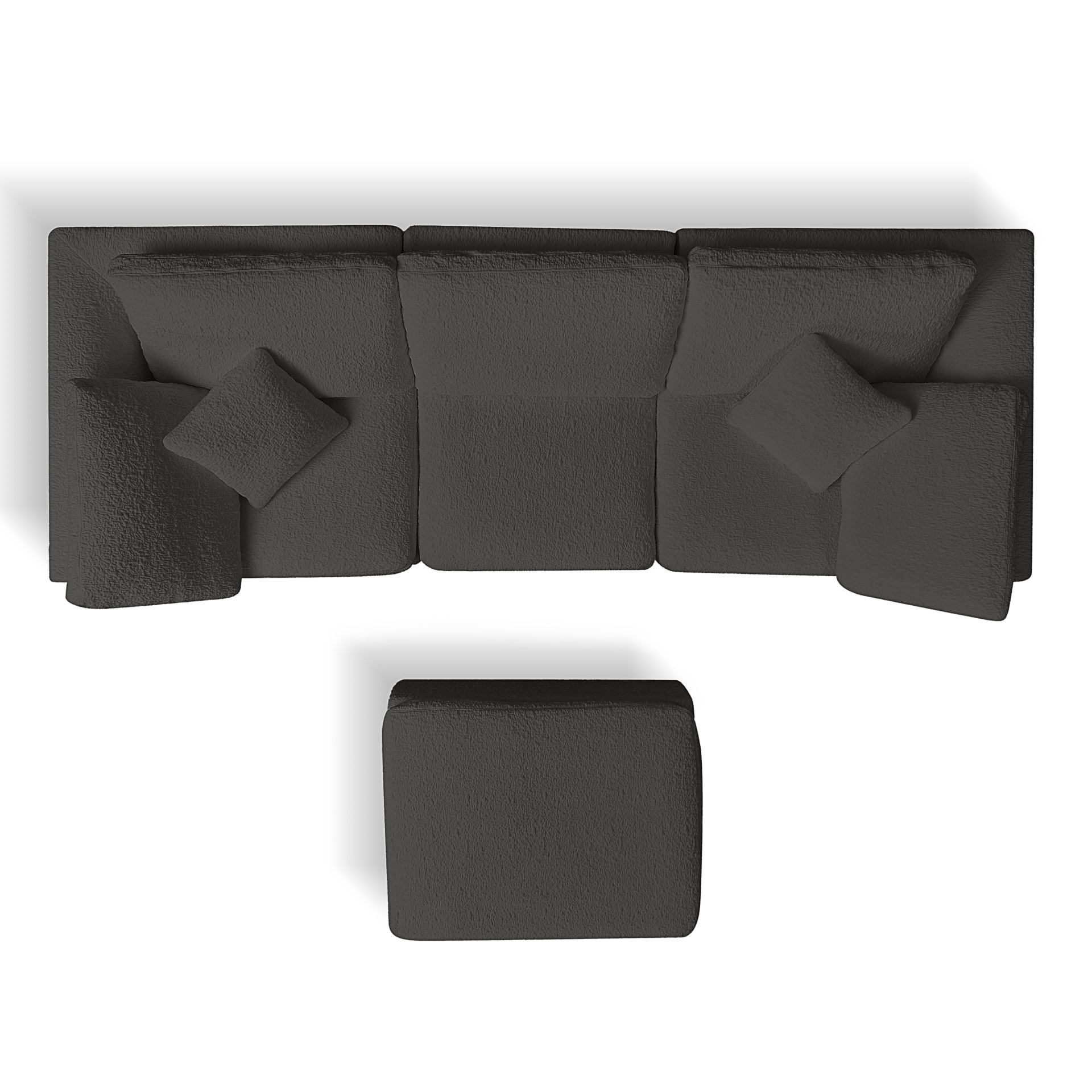 Cloud L Shape Modular Sectional Sofa With Ottoman, 3 Seater Convertible Couch - Gray - Image 16