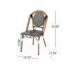 Outdoor Rattan And Aluminum French Bistro Chair Set - Black / White - Image 3