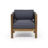 Outdoor Club Chair With Rattan Rope Wave - Dark Gray - Image 5