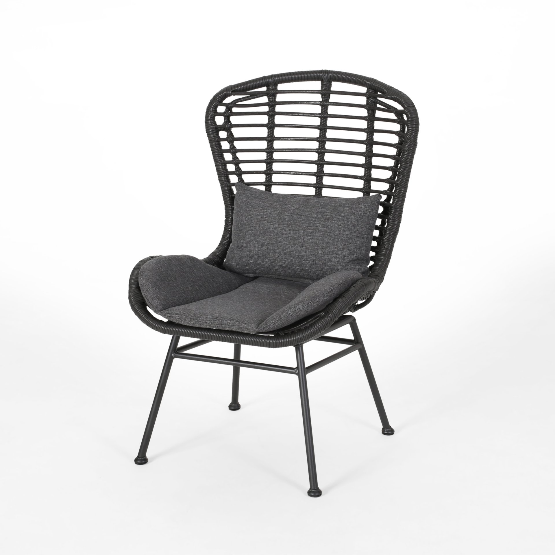 Calypso - Outdoor Chair With Water Resistance Cushion And Iron Frame - Gray - Image 6