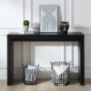 Modern Wood Console Table With Ribbed Legs - Antique Black / Black - Image 2