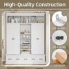 Hall Tree With Bench And 5 Storage Cubbies, Modern Entryway Storage Organizer Cabinet With 4 Doors, 5 Drawers And Adjustable Shelves For Hallway, Entryway, Living Room - White - Image 7