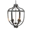 4 Light Metal Chandelier, Hanging Light Fixture With Adjustable Chain For Kitchen, Bulb Not Included - Gray - Image 3