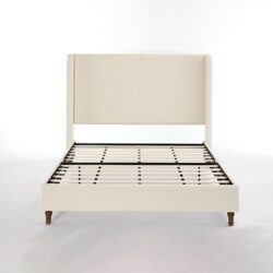 Harper - California King Size Tall Headboard Upholstered Boucle Bed - Ivory