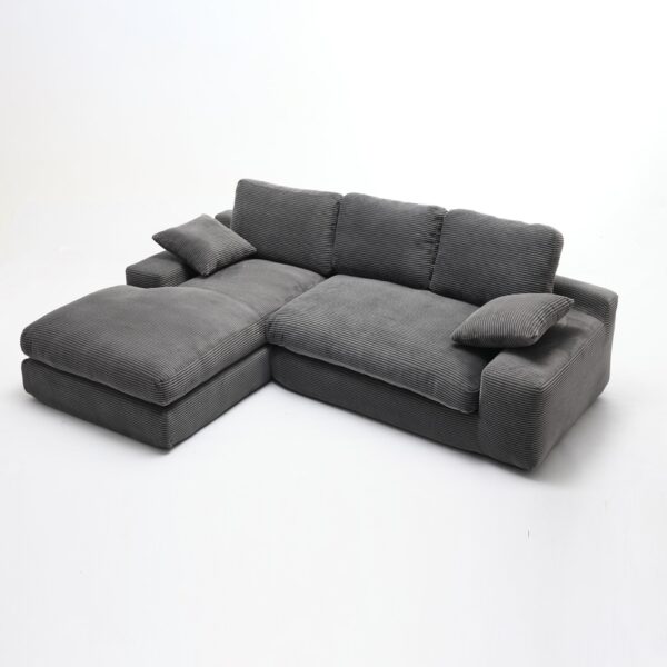 Modern Minimalist Modular Sectional Sofa Set, Upholstered Sleeper Couch - Gray
