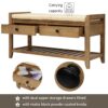 Shoe Rack With Cushioned Seat And Drawers Multipurpose Entryway Storage Bench - Old Pine - Image 7