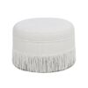 Yolanda - Round Upholstered Accent Ottoman - Alabaster Off White - Image 9