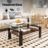 Modern Rectangular Coffee Table With Tempered Glass Top Layer, Table For Living Room - Transparent - Image 11