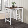 3 Pieces Counter Set Hanging Stool Easy To Clean For Small Space - Antique Dark Oak / Antique White - Image 13