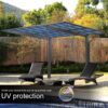 Outdoor Carport, Single Carport Aluminum Metal Frame And Polycarbonate Panels Car Port For Outdoor Driveway Car, Truck - Charcoal - Image 4