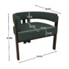 Modern Accent Chair Teddy Upholstered Armchair With Open Back 3 Legs Barrel Dining Chair Comfy Side Chair (Set of 2) - Emerald - Image 3