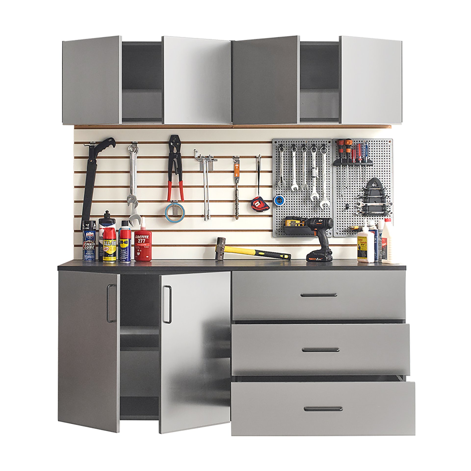 Astro Series - Garage Cabinet Set C With Soft Closing Drawers - Metallic Gray - Image 11