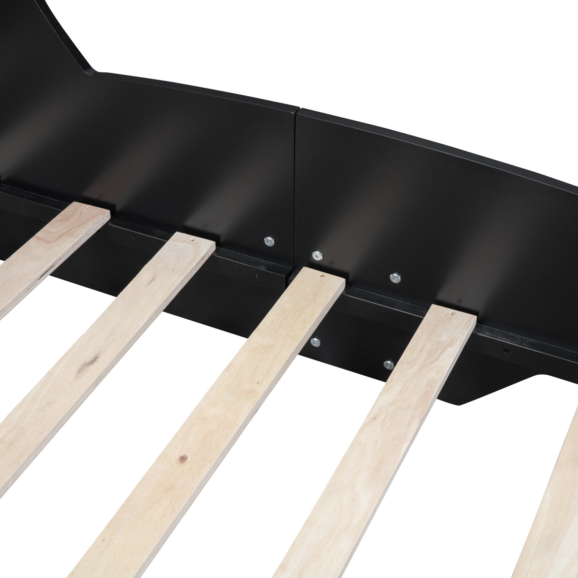 Twin Size Race Car-Shaped Platform Bed With Wheels - Black - Image 14