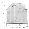 Polycarbonate Greenhouse, Heavy Duty Outdoor Aluminum Walk-In Green House Kit With Rain Gutter, Vent And Door For Backyard Garden - Aluminium - Image 16