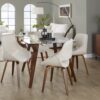 Fabrico - Mid-Century Modern Dining / Chair (Set of 2) - Walnut / Cream - Image 7