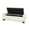 Elegant Ottoman Bench With Textured Fabric, Hinged Lid For Seating And Storage - White - Image 11