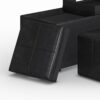 Avalon - 5 Piece Storage Ottoman - Distressed Black - Image 7