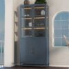 Modern Style Tall Steel Display Cabinet With Double Glass Doors, LED Lights, 3 Sided Glass For Collectibles Dark - Dark Blue - Image 2
