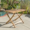 Blissique - Outdoor Foldable Wood Dining Table With Slat Design - Natural - Image 2