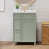 24" Bathroom Vanity Cabinet With Sink - Green - Image 2
