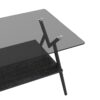 Rectangle Coffee Table With Tempered Glass Top And Black MDF Shelf, Modern Table For Living Room - Gray - Image 9
