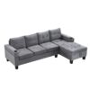 Modern Sectional Sofa Set With L Shape Chaise Lounge And Storage - Gray - Image 6