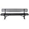 8' Outdoor Steel Bench With Backrest - Black - Image 2