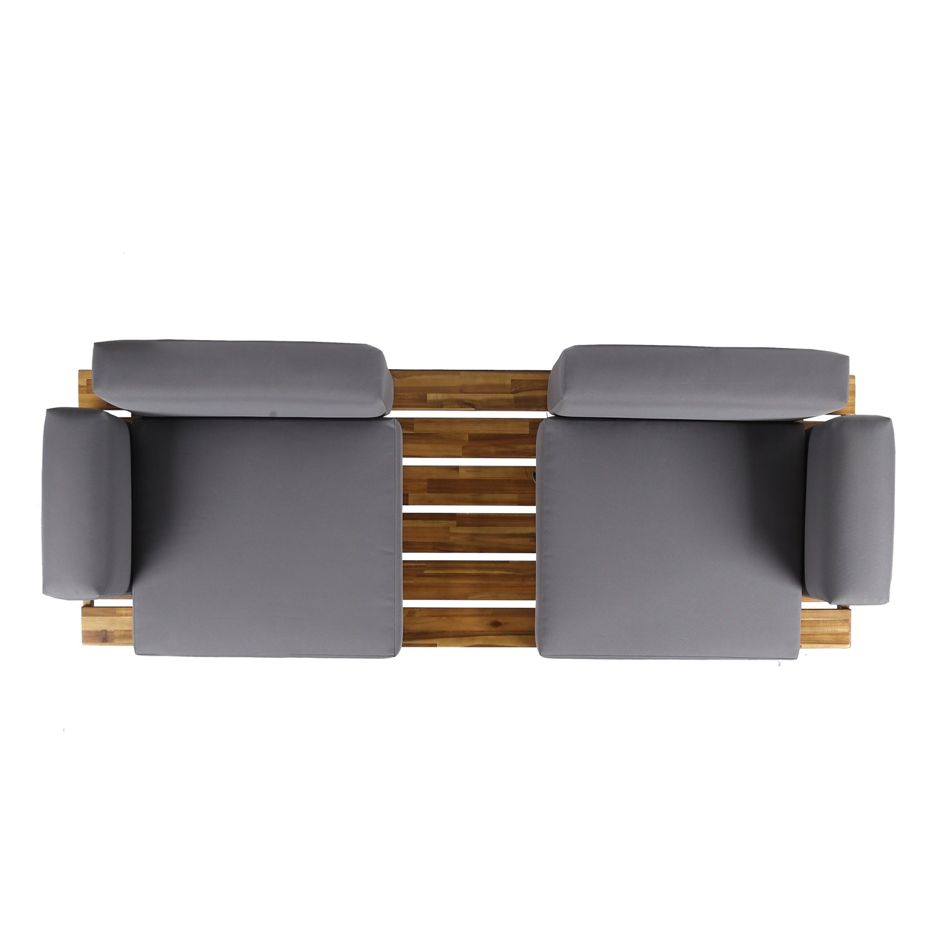 Outdoor Sofa With Cushions And Iron Legs - Dark Gray - Image 6