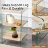 Modern 3 Layer Bedside Cabinet With Storage Function In Wood And Tempered Glass - Wood - Image 7