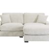 Modular Sectional Sofa, 4 Seater Oversized Sectional Sofa, Corduroy Fabric With 2 Ottoman Bench And 2 Pillows, Modular Sectionals Sofa Couch For Living Room - Cream - Image 15