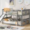 Full Over Full Bunk Bed With Ladder With Slide - Gray - Image 12