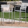 Outdoor Aluminum Rust Proof Barstools (Set of 2) - Silver - Image 6