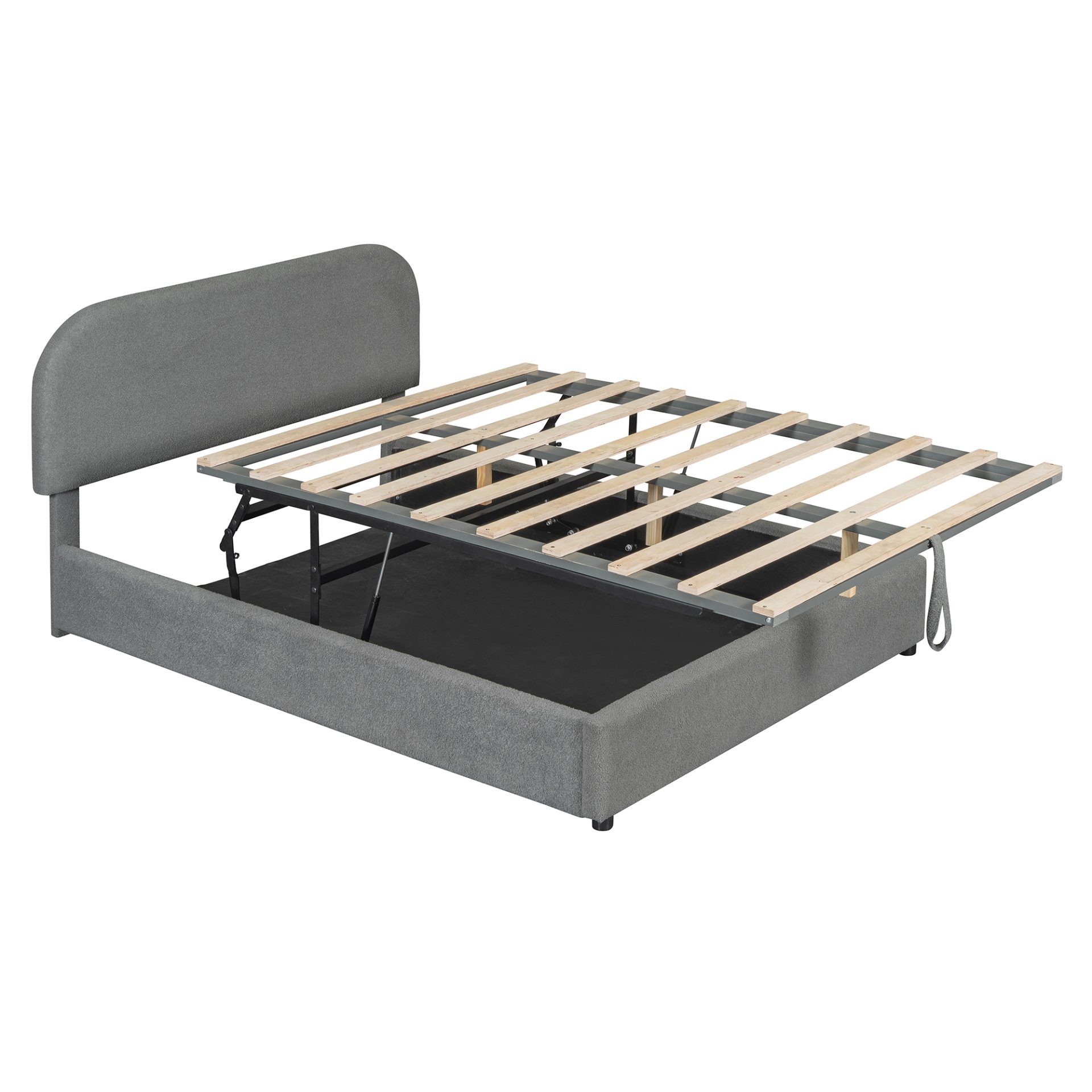 Full Size Upholstered Platform Bed With Hydraulic Storage System - Gray - Image 5