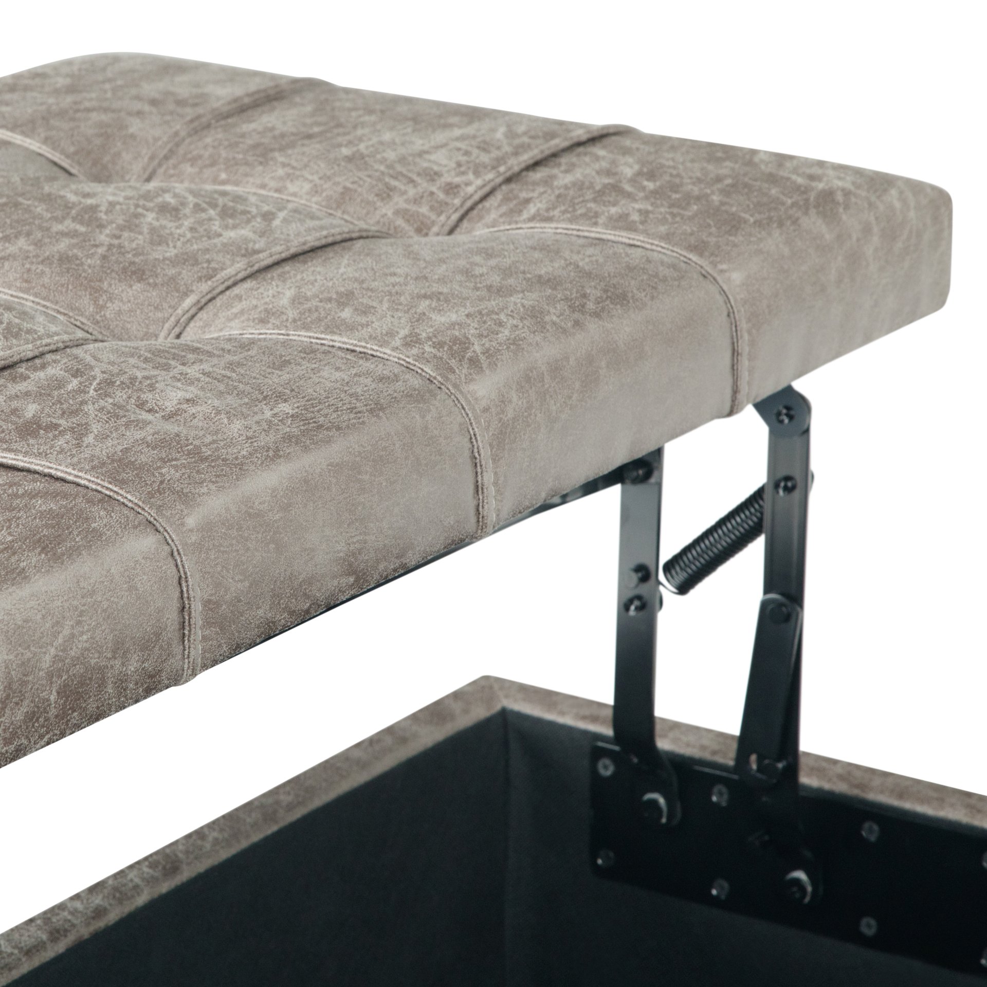 Harrison - Coffee Table Storage Ottoman - Distressed Gray Taupe - Image 7