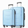 Expanable Spinner Wheel 2 Piece Luggage Set ABS Lightweight Suitcase With Tsa Lock 20" / 24" - Light Blue - Image 3