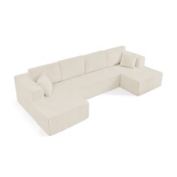 Modern Minimalist U - Shape Modular Sectional Sofa Sleeper - Beige