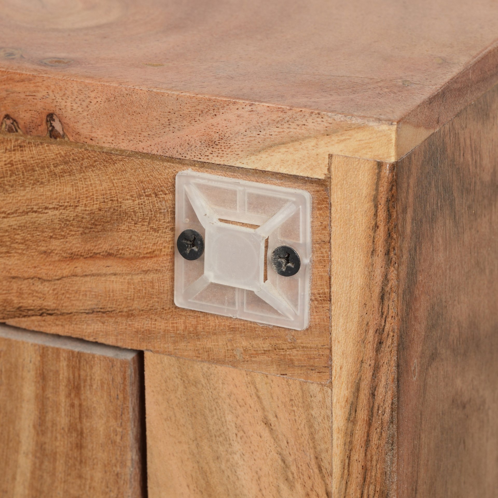 Boho Handcrafted 3 Door Sideboard, Carved Texture & Artisanal Charm - Natural - Image 13