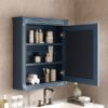 Wall Mounted Bathroom Storage Cabinet With Mirror, Medicine Cabinet With Height Adjustable Shelf, Over The Toilet Space Saver Cabinet - Blue - Image 22