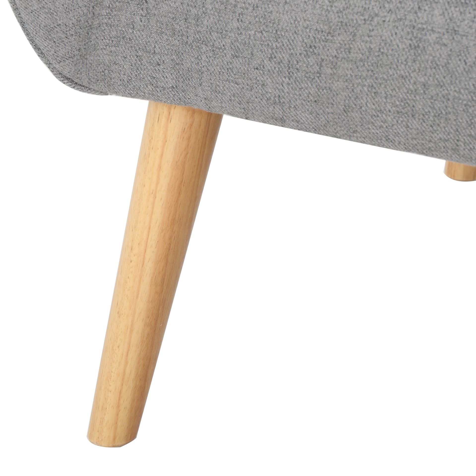 Fabric Club Chair With Rubberwood Legs - Gray - Image 12