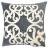 Dora - Vintage Vine Pillow Cover With Matching Back - Grey - Image 7