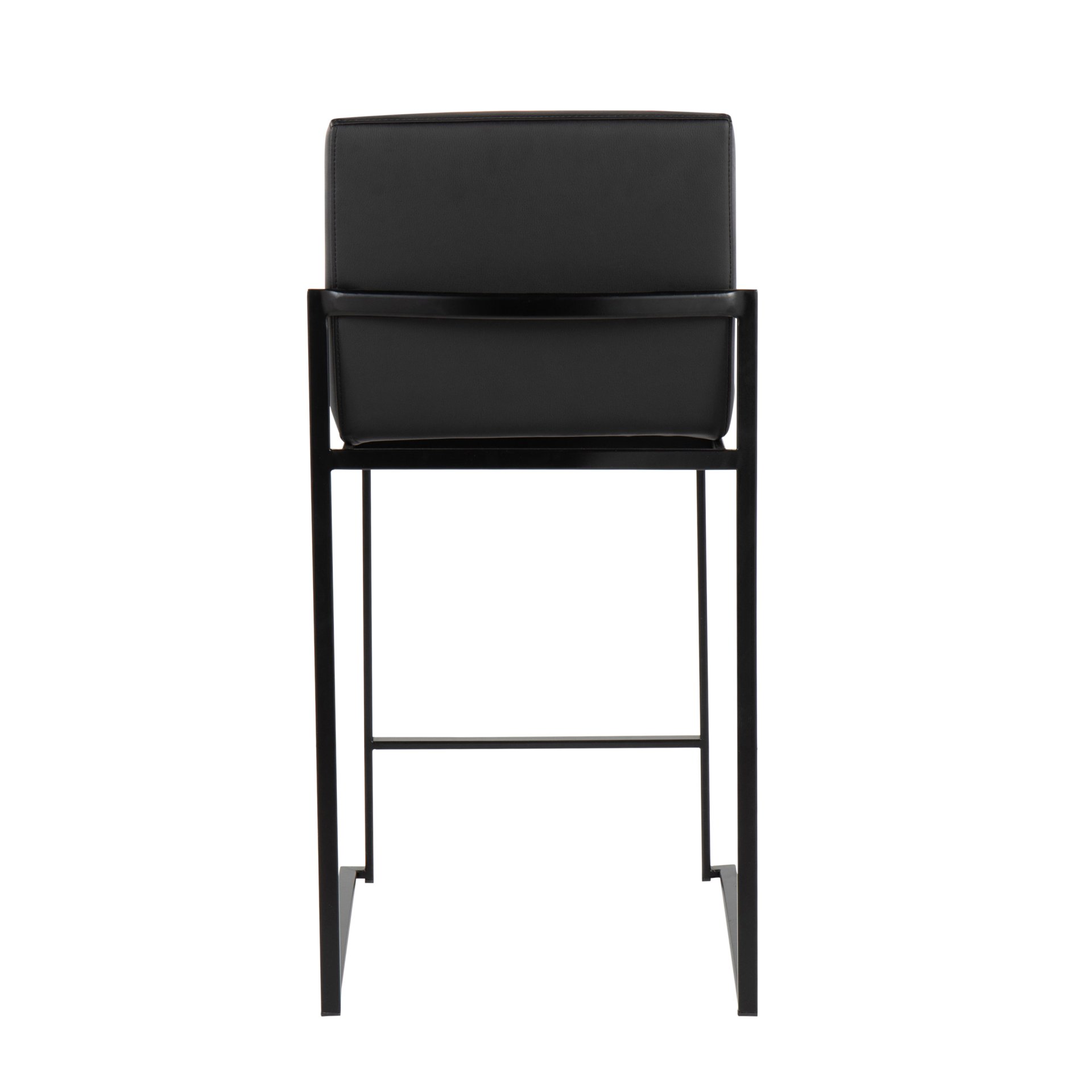 Fuji - Contemporary, High Back Counter Stool (Set of 2) - Black - Image 5