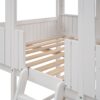 Full Over Full Bunk Bed With Roof, Window, Guardrail, Ladder - White - Image 5