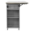 Outdoor Kitchen Island Fir Wood Kitchen Island With Stainless Steel Top, Ample Storage Space, Towel And Spice Racks And A Bottle Opener For Outdoor - Gray - Image 18