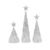 Resin / Foil Christmas Tree With Star Top (Set of 3) - White / Silver - Image 3