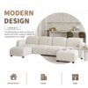 Velvet Modular Sectional Sofa, U Shaped Reversible Couch Set, Free Combination, 6 Seat Sleeper Cloud Sofa Bed With Ottoman, Convertible Oversized Indoor Furniture Pieces - Beige - Image 14