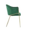 Modern Upholstered Dining Chair With Gold Metal Frame - Emerald / Gold - Image 6