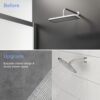 Premium 6" Shower Arm With Flange, Stainless Steel Construction - Brushed Nickel - Image 7