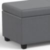 Avalon - Extra Large Storage Ottoman Bench - Stone Gray - Image 5